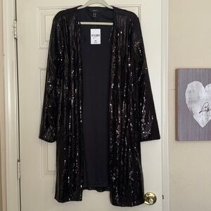 Forever 21+ Black Sequin Cardigan